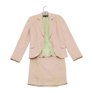 ISABEL+ NINA: two piece peach pinstripe